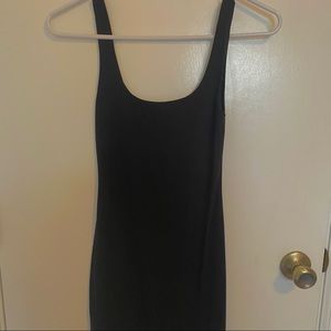 PLT BLACK SCOOP BODYCON MINI DRESS